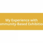 My Experience with Community-Based Exhibitions