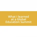 What I learned at a Global Education Summit